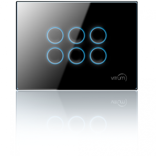 Mặt công tắc sáu nút không dây Vitrum - chuẩn EU