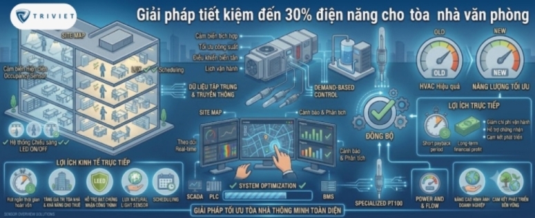 Giải pháp tiết kiệm đến 30% điện năng cho tòa nhà văn phòng